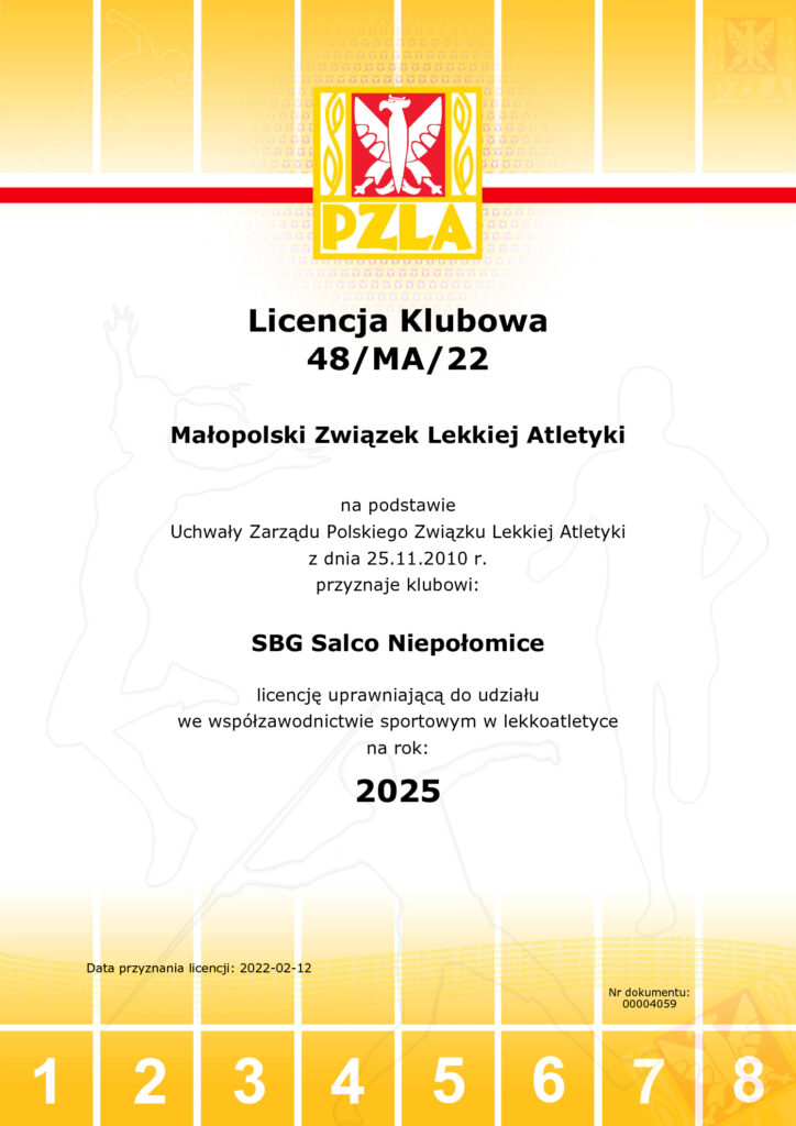 Licencja Klubowa SBG Salco 2025